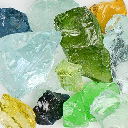 (Jewel Mix) Mixed Landscape Glass - American Specialty Glass – Landscaping Glass - 10 lbs, Large