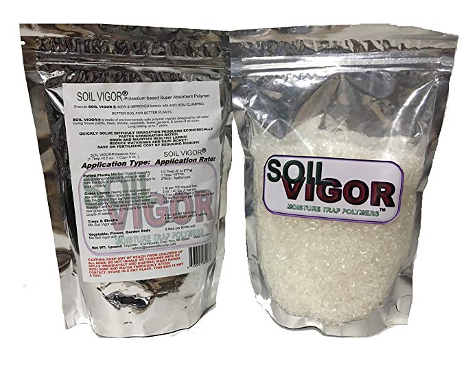 3 LB Soil Vigor (Tm) Super Absorbent Polymer, Moisture Trap for All Plants, Trees, Shrubs, Vegetable , Flower Gardens, and Lawns of All Sizes.