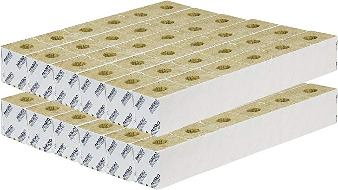 Pargro Grodan Quick Drain Stonewool Block 4 by 4 Inch with Hole, Case of 72