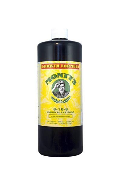 Monty's 816321 Growth Formula 8-16-8 Liquid Plant Food--32 oz. Concentrate