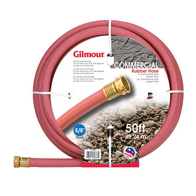 Gilmour 18-58050 18 Series 5/8-Inch-by-50-Foot Reinforced Rubber Hose, Red