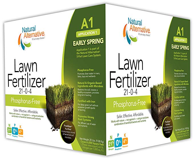 Natural Alternative Early Spring Fertilizer 21-0-4 Enriched with Protilizer Seed & Plant Activator Application 1 (25005)