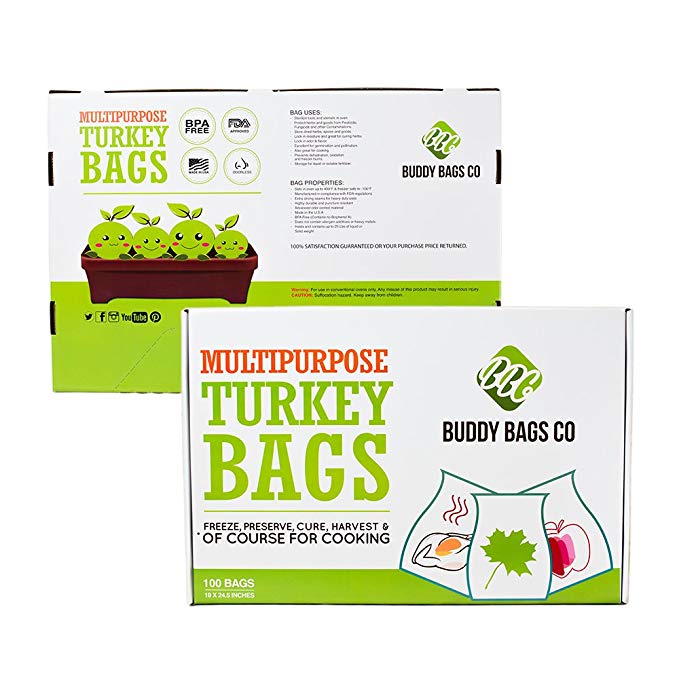 Buddy Bags Co Multipurpose Turkey Oven Bags - 100 Pack