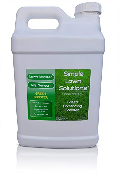 Intense Green Grass Enhancing Booster- Natural Spray Concentrated Liquid Fertilizer Micronutrient- Any Grass Type, All Season- Simple Lawn Solutions (2.5 Gallons)