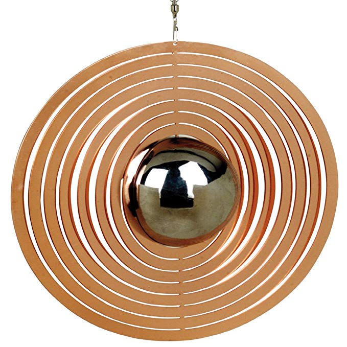 Red Carpet Studios Geo Figure Spinner, Copper Plated Gazing Ball, 10-Inch Diameter