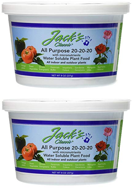 JR Peters Jacks Classic 20-20-20 All Purpose Fertilizer, 8-Ounce (2-(Pack))