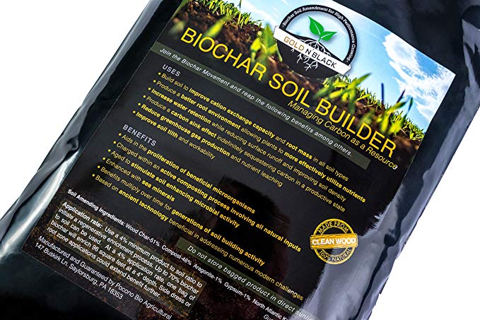 Gold N Black Biochar Soil Amendment by Pocono Bio Ag, Builds deep Rich Soil Supporting Microbial Life and fungal Activity Using Carbon, enhances Nutrient Density Through Mineralization and biomimicry