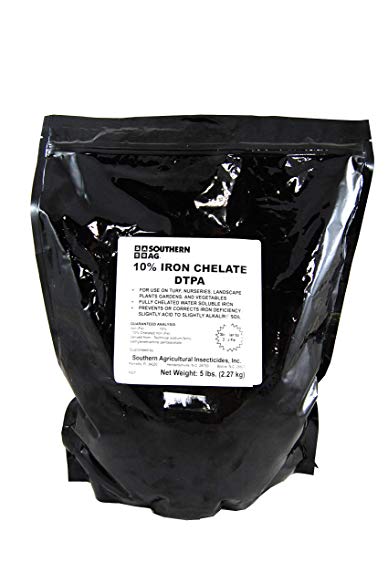 Grower's Solution Iron Chelate 10% DTPA - Water Soluble Fertilizer -Gardens/Landscape/Nurseries - 5 lb. Bag