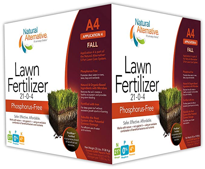 Natural Alternative Fall Lawn Fertilizer 21-0-4 Enriched with Protilizer Seed & Plant Activator Application 4 (25050)