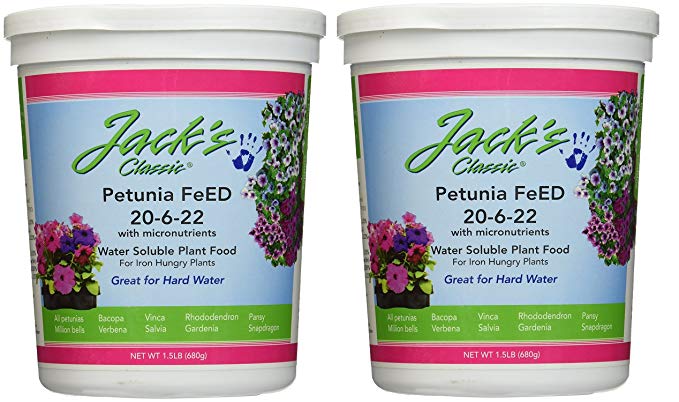 J R Peters Inc 52624 Jacks Classic No.1.5 20-6-22 Petunia Feed (2-(Pack))