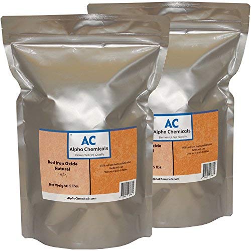 Red Iron Oxide - Fe2O3 - Natural - 10 Pounds - (2-5 lb bags)