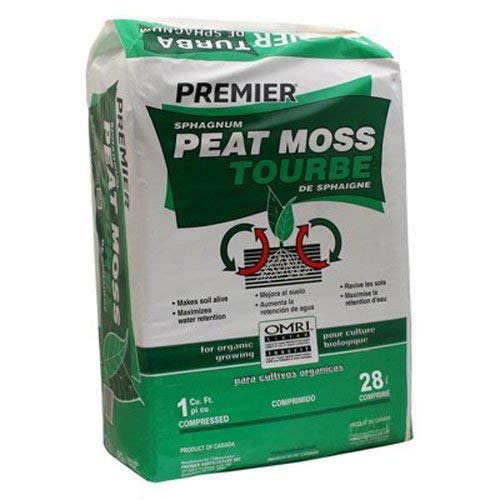 Premier 0280P Pro Moss Horticulture Retail Peat Moss, 1 Cubic Feet (2 Pack)