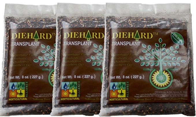 DieHard Transplant Set of Three 8 oz Packets Soil Amendment for Trees, shrubs and perennials Being transplanted from one-Gallon and Larger pots