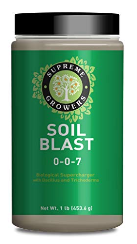 Soil Blast Concentrate by Supreme Growers Compost Tea Alternative Inoculant Contains Beneficial Bacteria and Trichoderma Can Be Used With Myco Blast and Kelp Blast 1lb Bottle Makes 94 Gallons