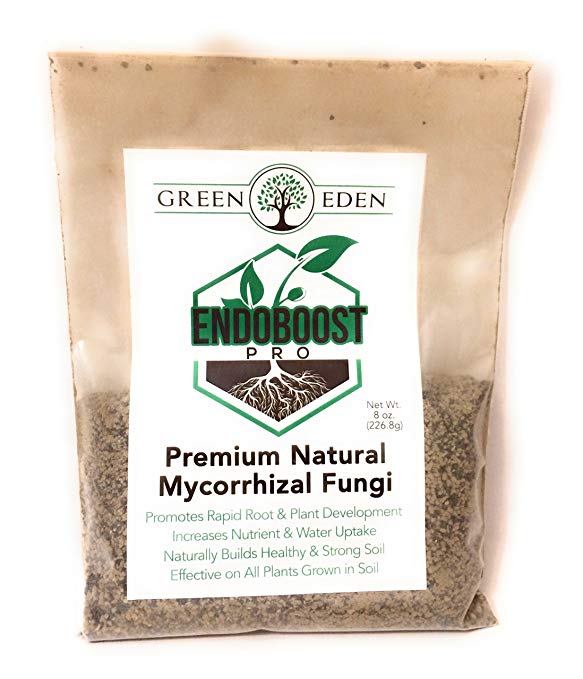 GreenEden EndoBoost Pro Premium Natural Mycorrhizal Fungi - 8oz. Endo Mycorrhizae Inoculant - Organic Plant Growth Nutrients - Beneficial Bacteria Trichoderma Humic Acid Kelp Yucca Extract for Plants