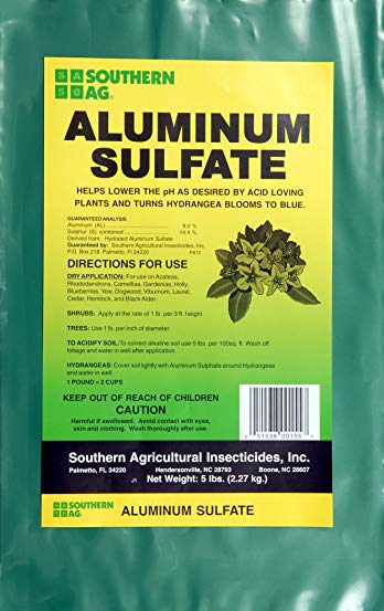 Aluminum Sulfate - Acidifies Soil (lowers pH) - 10 X 5 Pound Bag (10 bags/case)