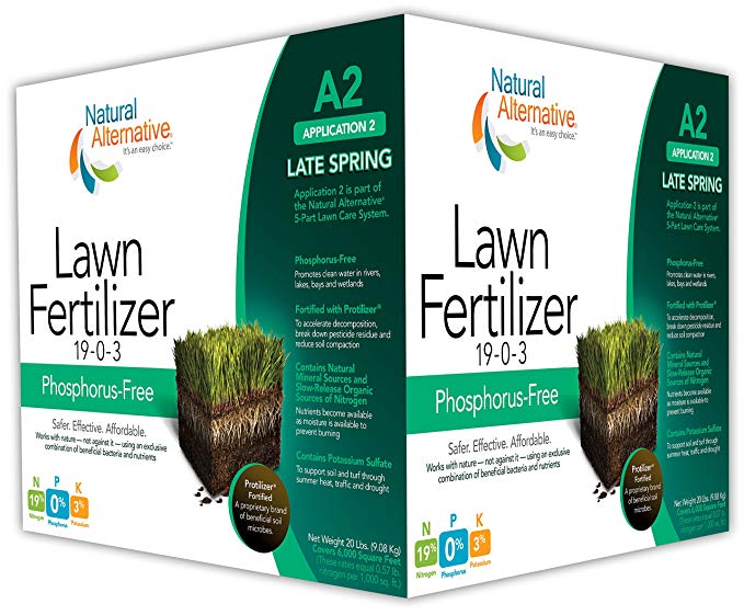 Natural Alternative Late Spring Lawn Fertilizer 19-0-3 with Protilizer Seed & Plant Activator Application 2 (70002)